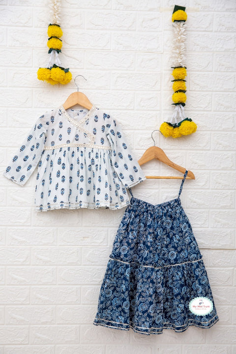 Indigo Block Printed Sharara Set - My Store