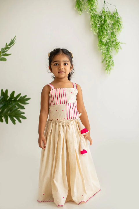 Offwhite lehenga blouse & Offwhite Kurta Pajama set