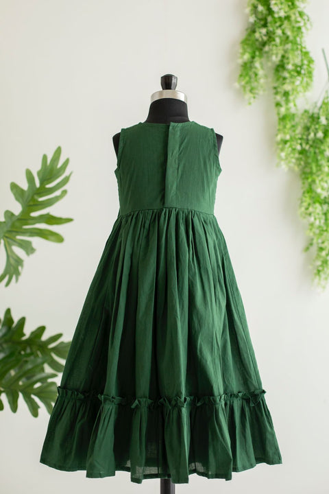 Green embroidery tunic