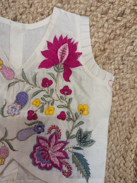 Off-white Silk Chanderi Lehenga Set