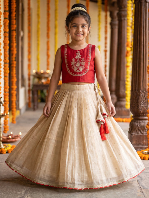Red and Gold lehenga set