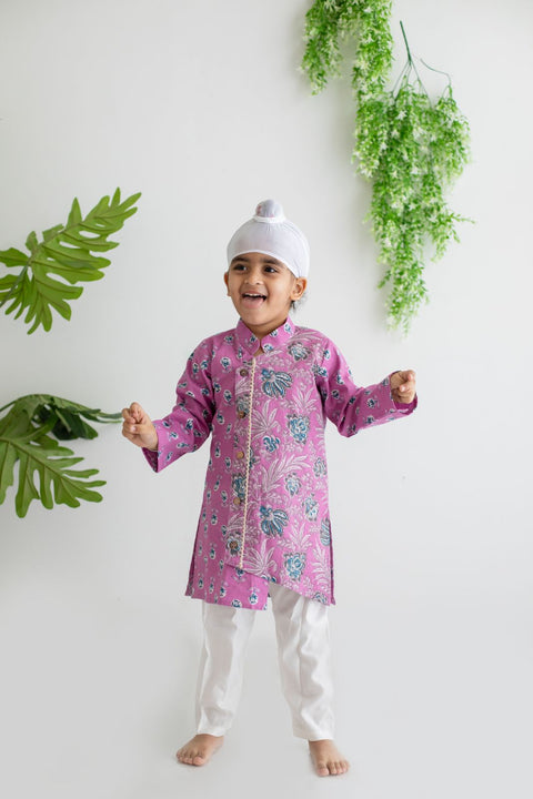 LAVENDER KURTA PAJAMA IN 100 % COTTON