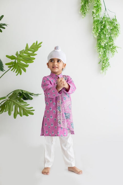 LAVENDER KURTA PAJAMA IN 100 % COTTON