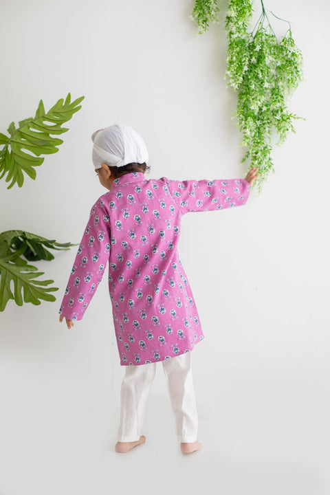 LAVENDER KURTA PAJAMA IN 100 % COTTON