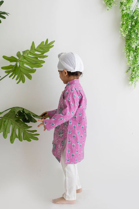 LAVENDER KURTA PAJAMA IN 100 % COTTON