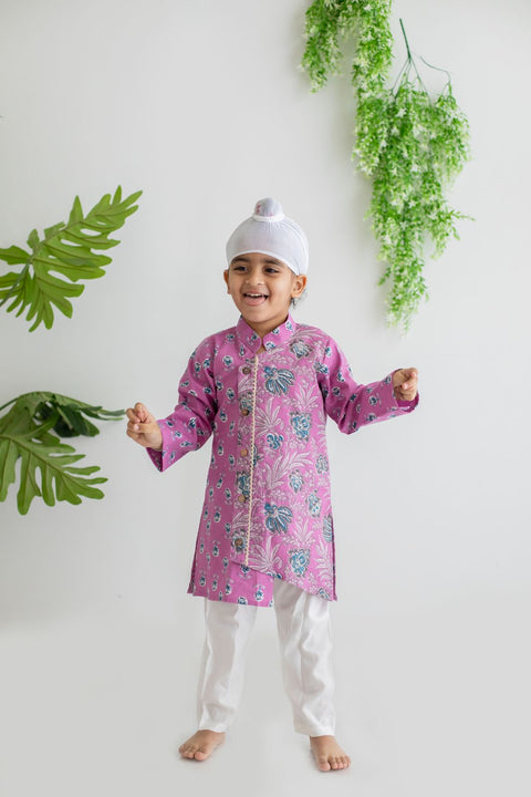 LAVENDER KURTA PAJAMA IN 100 % COTTON