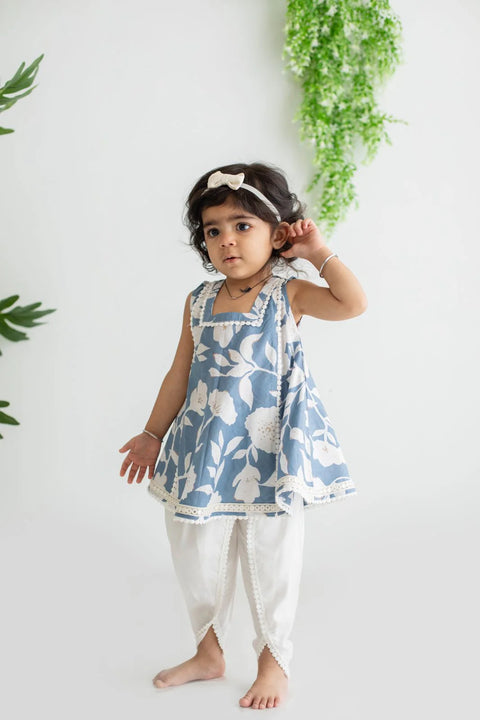 Blue Dhoti set and Offwhite kurta pajama