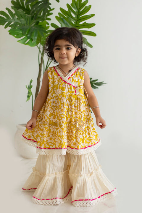 Yellow sharara set