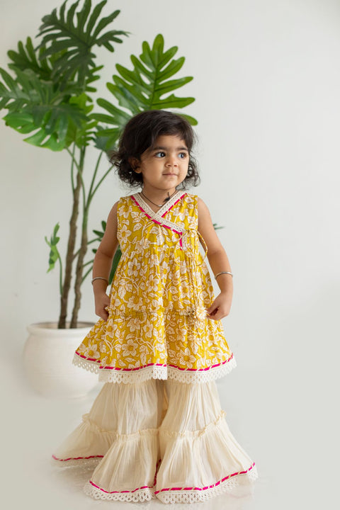 Yellow sharara set