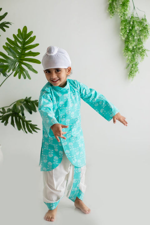 Blue kurta and dhoti