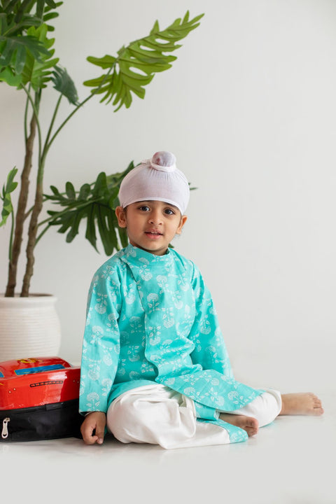 Blue kurta and dhoti