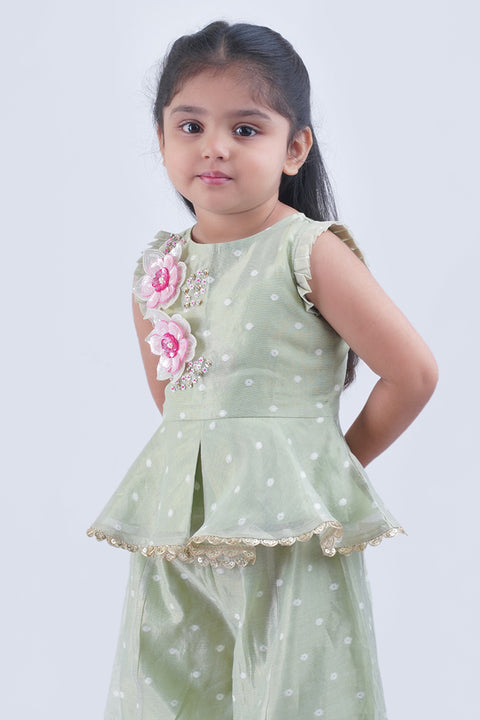 Green Peplum set