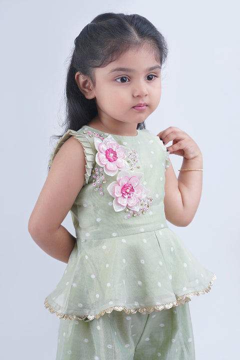 Green Peplum set