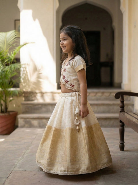 Offwhite Organza zari Lehenga Set