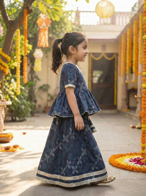 Blue sharara set