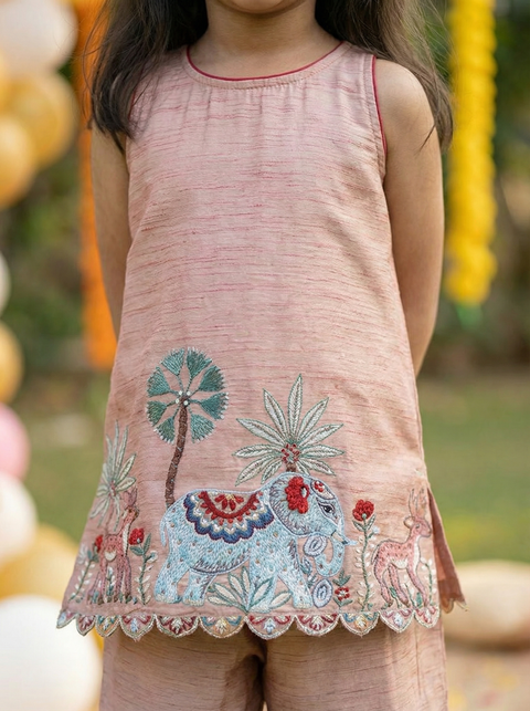 Brown Silk sharara set