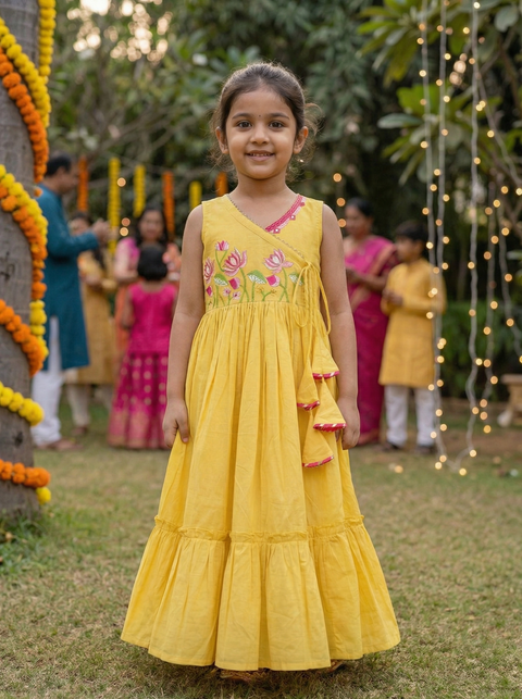 Yellow pure cotton tunic
