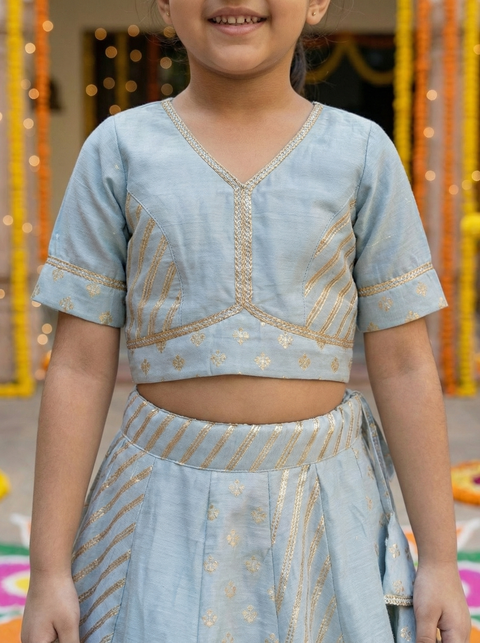 Pastel blue lehenga set