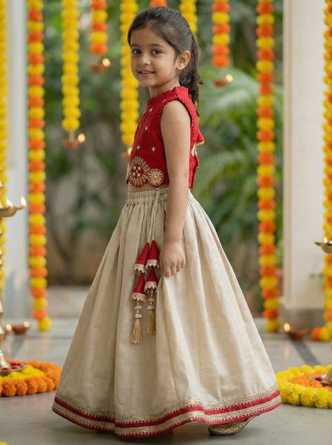 White silk Chanderi Sharara suit