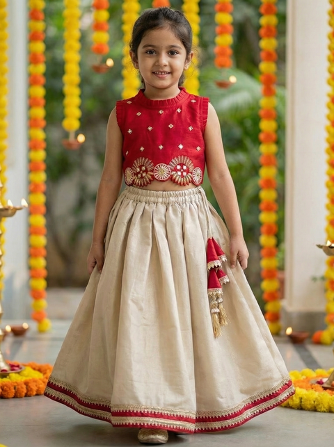 White silk Chanderi Sharara suit