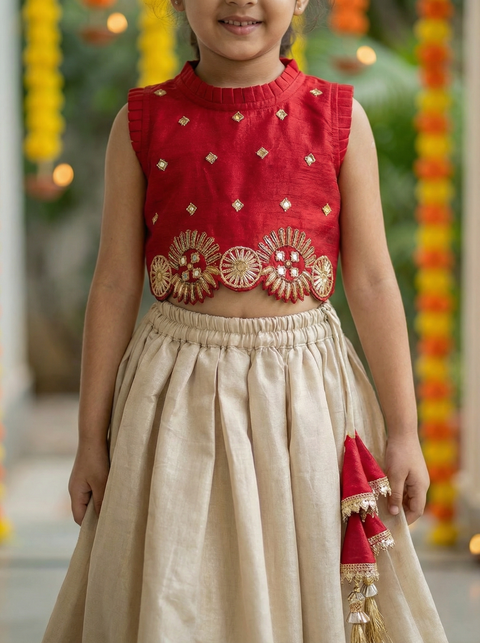 White silk Chanderi Sharara suit