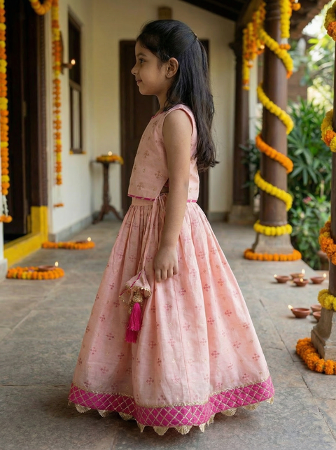 Peach lehenga blouse