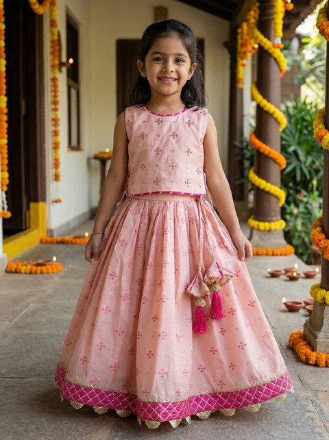 Peach lehenga blouse