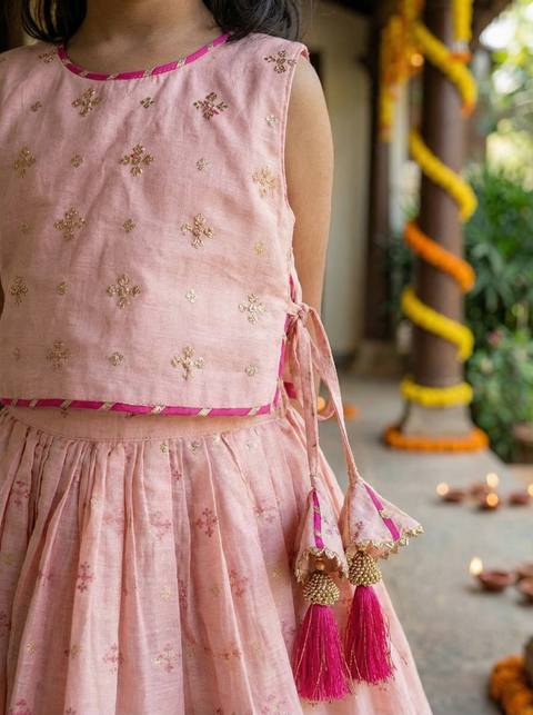 Peach lehenga blouse