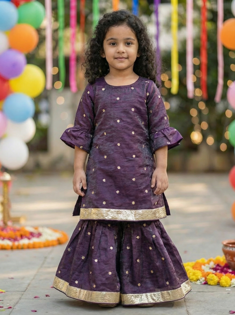 Purple sharara set