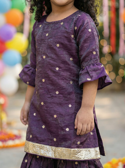 Purple sharara set