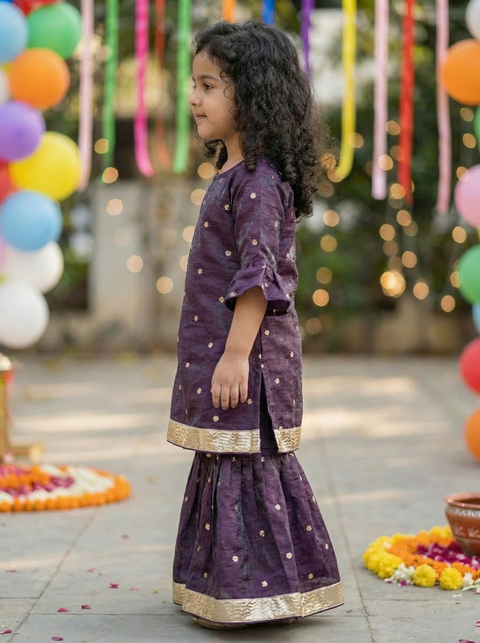 Purple sharara set