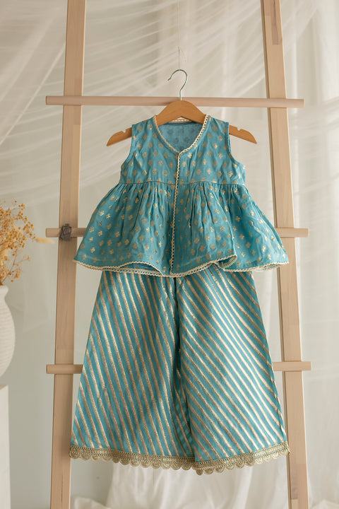 Pastel blue peplum set