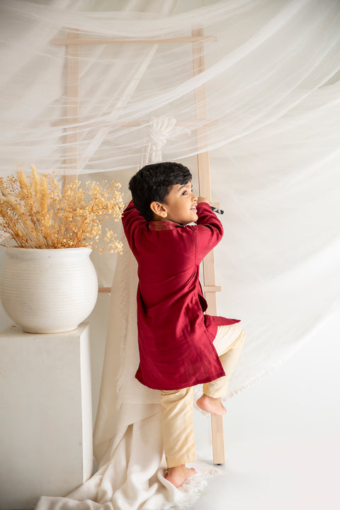 Maroon Kurta Pajama